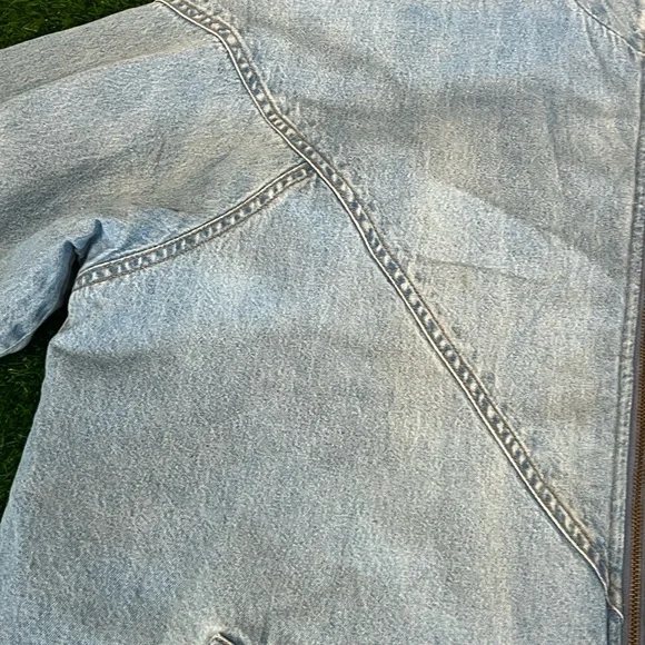 VTG Embroidered Blair Denim Quilted Lined Floral Flower Blue Jacket Womens XL - Picture 3 of 15